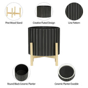 12-ceramic-fluted-planter-w-wood-stand-black-10