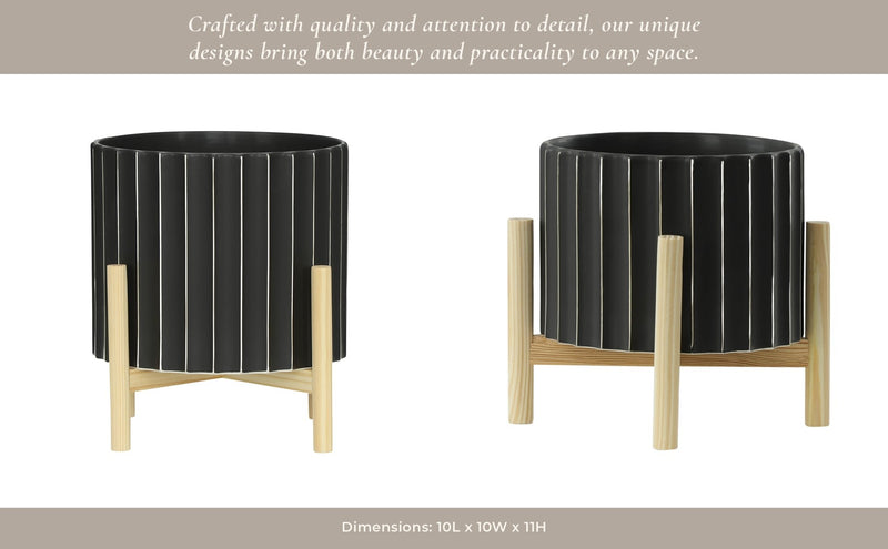 12-ceramic-fluted-planter-w-wood-stand-black-13