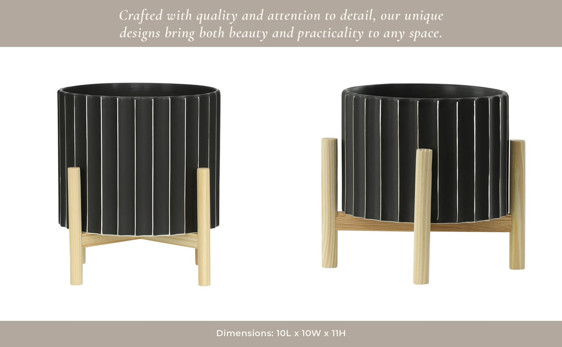 12-ceramic-fluted-planter-w-wood-stand-black-13