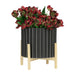 12-ceramic-fluted-planter-w-wood-stand-black-4