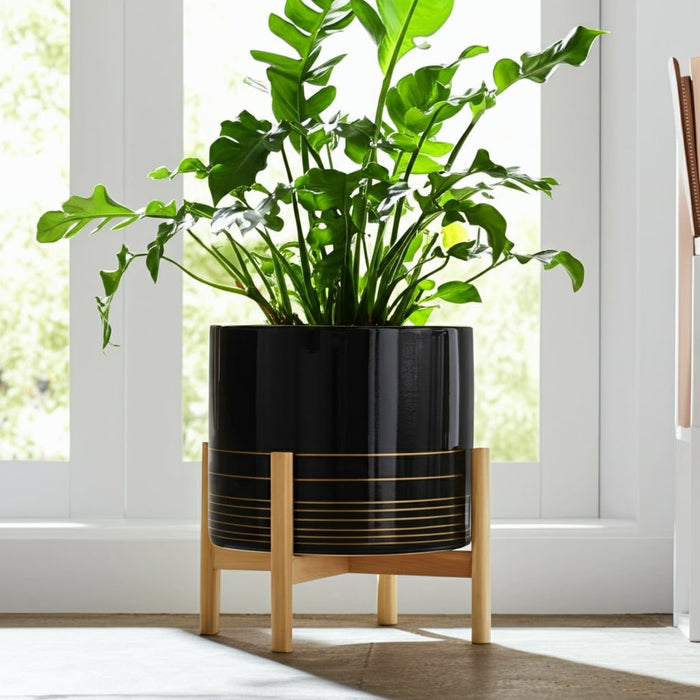 12-ceramic-metallic-planter-w-wood-stand-black-11