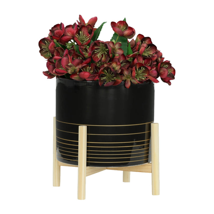 12-ceramic-metallic-planter-w-wood-stand-black-4