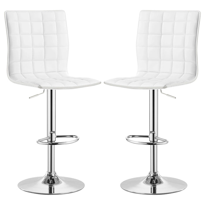 Ashbury Upholstered Adjustable Bar Stools Black and Chrome (Set of 2)