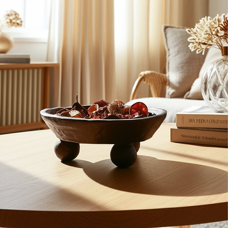 12x12-paper-mache-knobby-footed-bowl-brown-11