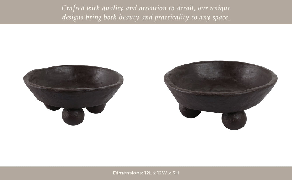 12x12-paper-mache-knobby-footed-bowl-brown-13