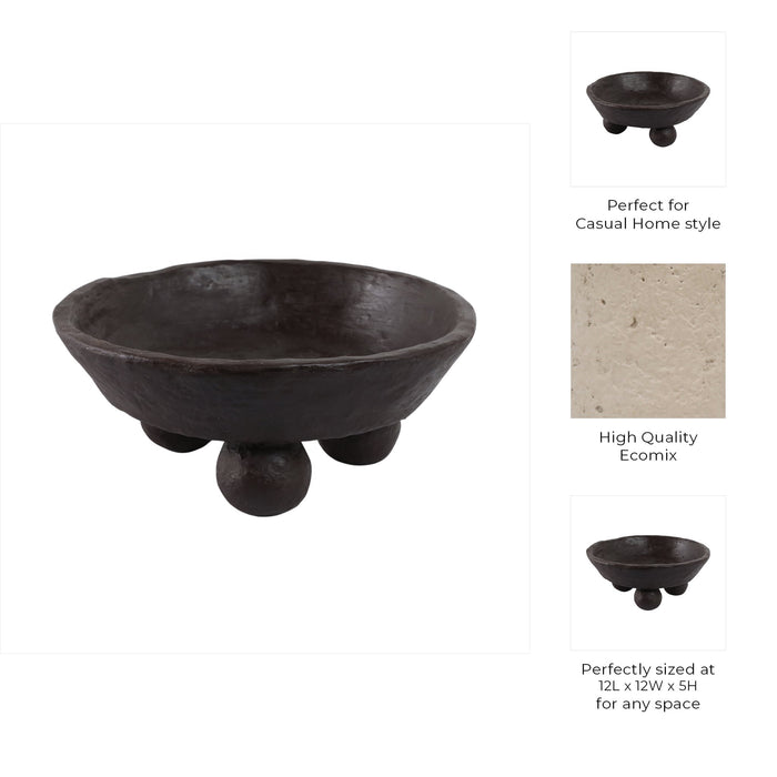 12x12-paper-mache-knobby-footed-bowl-brown-8