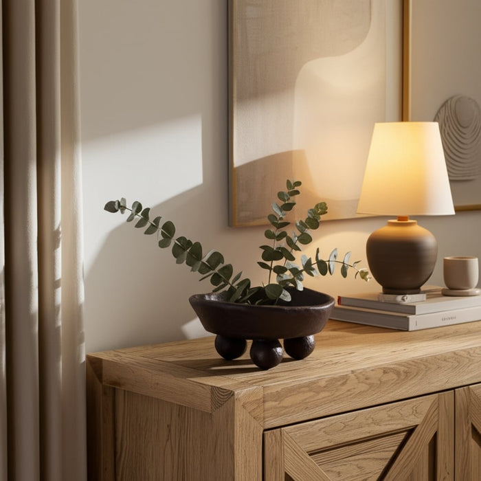 12x12-paper-mache-knobby-footed-bowl-brown-9