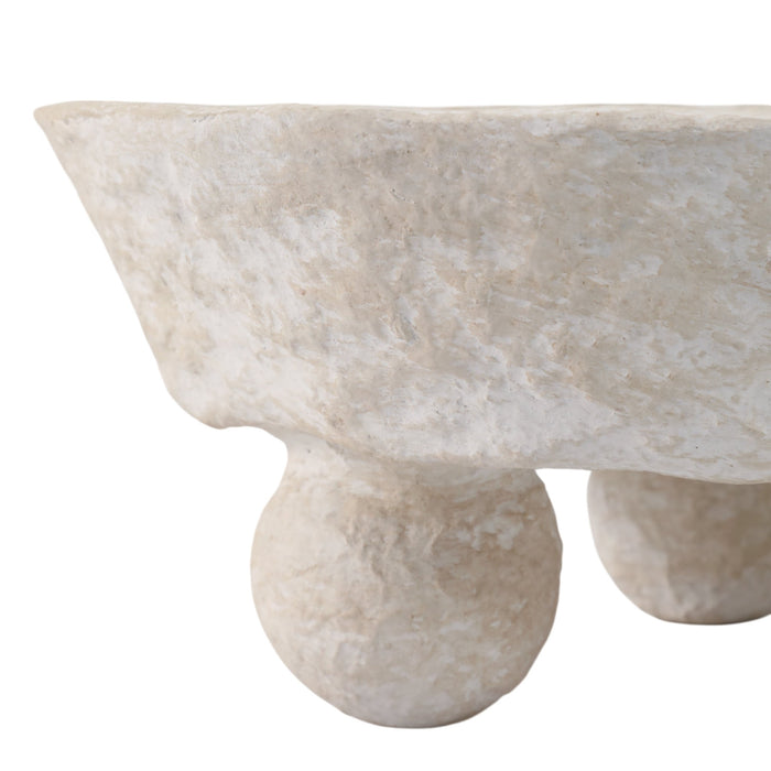 12x12-paper-mache-knobby-footed-bowl-white-5