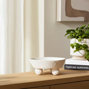 12x12-paper-mache-knobby-footed-bowl-white-9