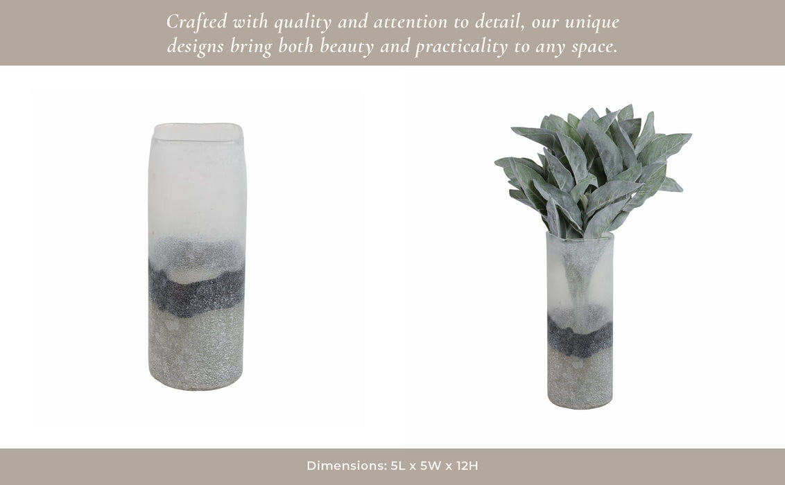 12x6-ombre-soda-finish-glass-vase-clear-black-12