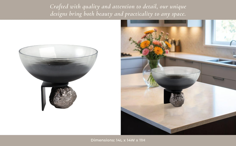 14x11-glass-bowl-on-rock-pedestal-black-silver-11