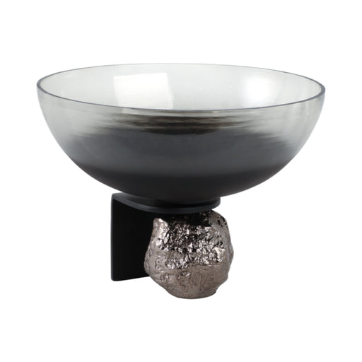 14x11-glass-bowl-on-rock-pedestal-black-silver-2