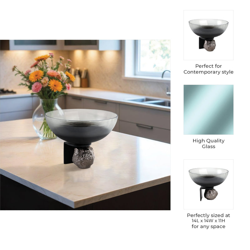 14x11-glass-bowl-on-rock-pedestal-black-silver-9