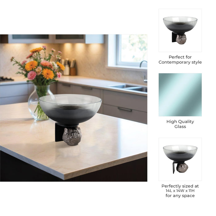 14x11-glass-bowl-on-rock-pedestal-black-silver-9