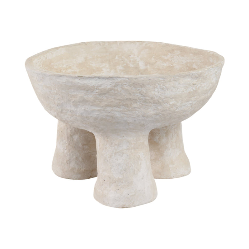 15x10-3-footed-paper-mache-bowl-white-1