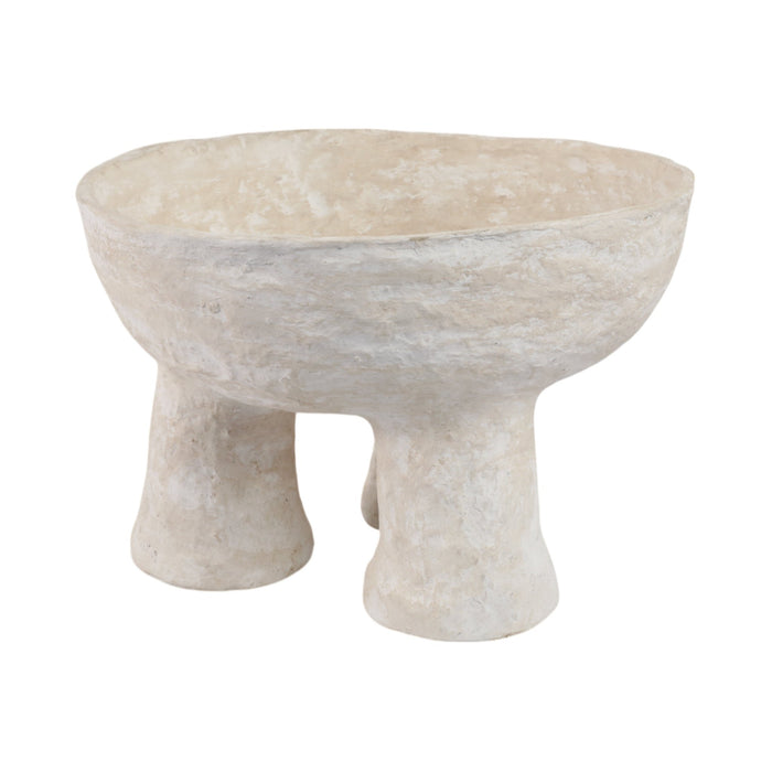 15x10-3-footed-paper-mache-bowl-white-2