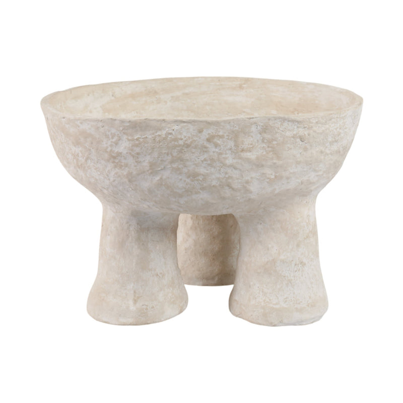 15x10-3-footed-paper-mache-bowl-white-4