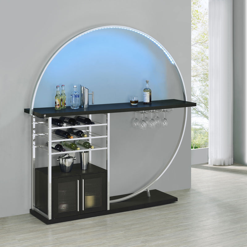 Risley Wine Cabinet with LED Lighting - Furniture City (CA)l