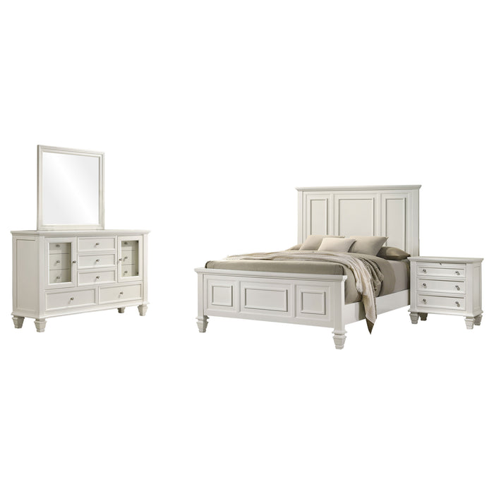 Sandy Beach Bedroom Set with High Headboard
