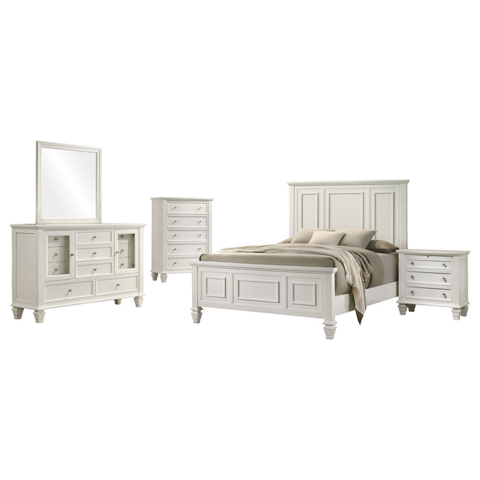 Sandy Beach Bedroom Set with High Headboard