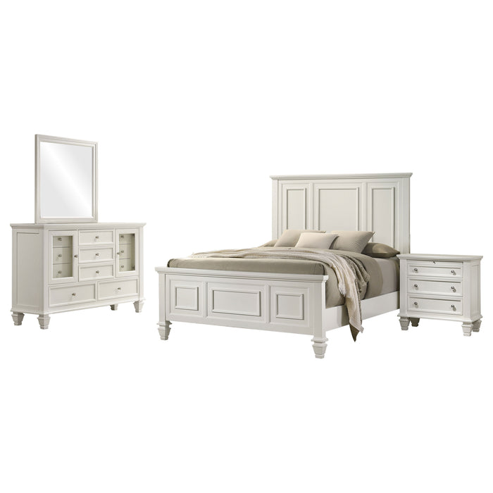 Sandy Beach Bedroom Set with High Headboard