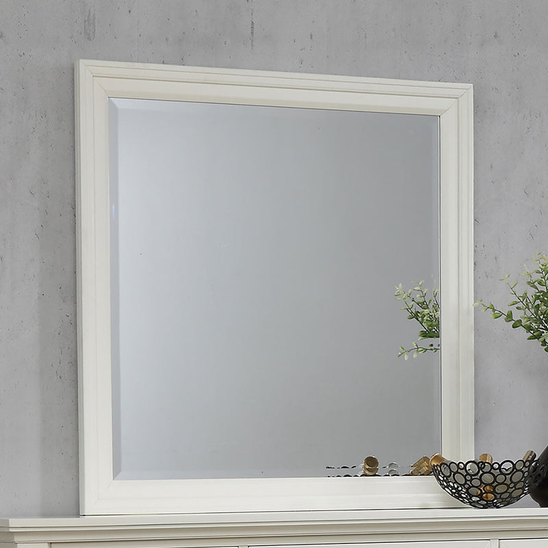 Sandy Beach Rectangular Dresser Mirror Cream White - Furniture City (CA)l