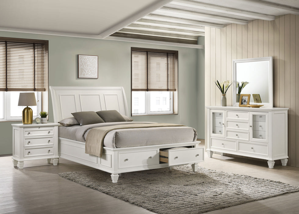 Sandy Beach Bedroom Set with High Headboard