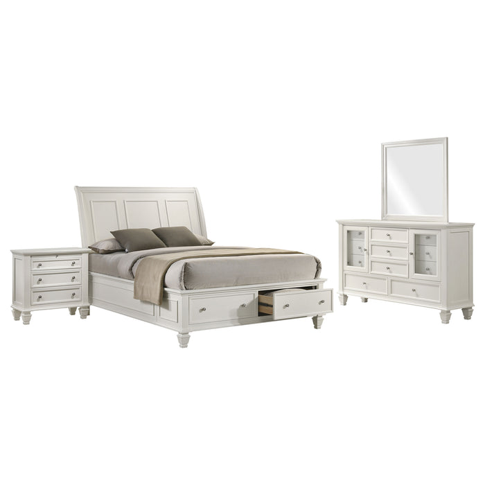 Sandy Beach Bedroom Set with High Headboard