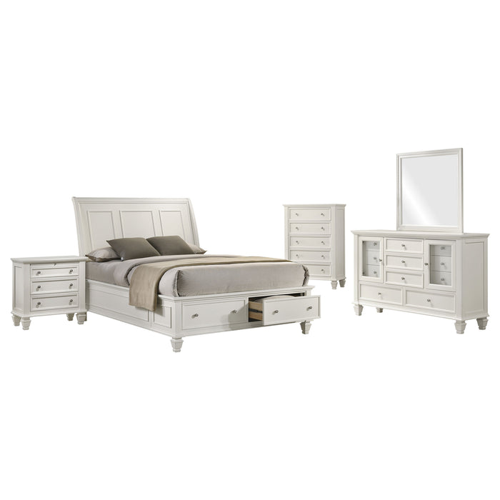 Sandy Beach Bedroom Set with High Headboard
