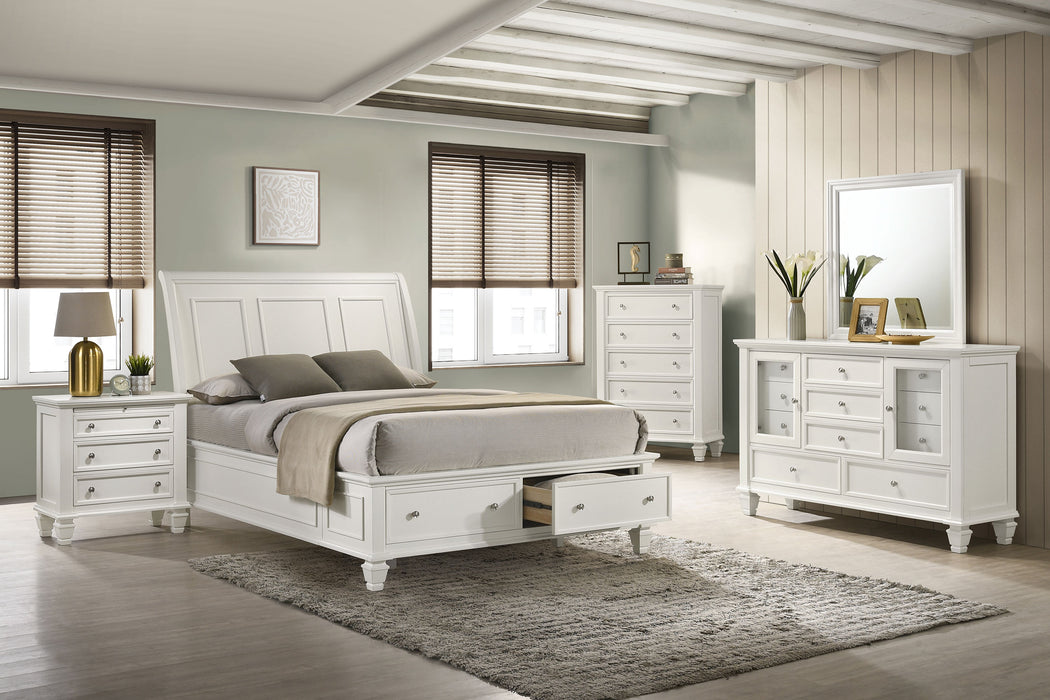 Sandy Beach Bedroom Set with High Headboard