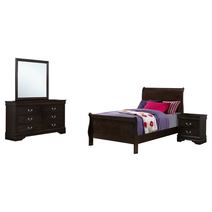 Louis Philippe Panel Bedroom Set with High Headboard