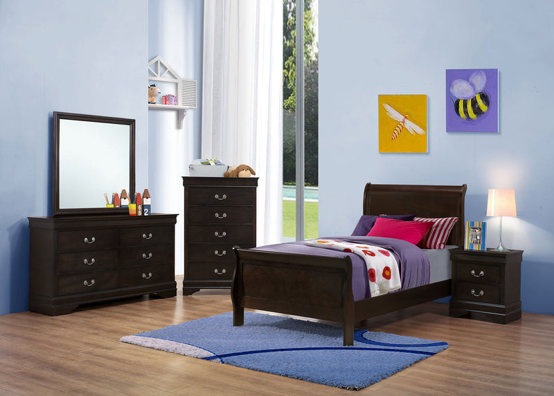 Louis Philippe Sleigh Panel Bed - Furniture City (CA)l