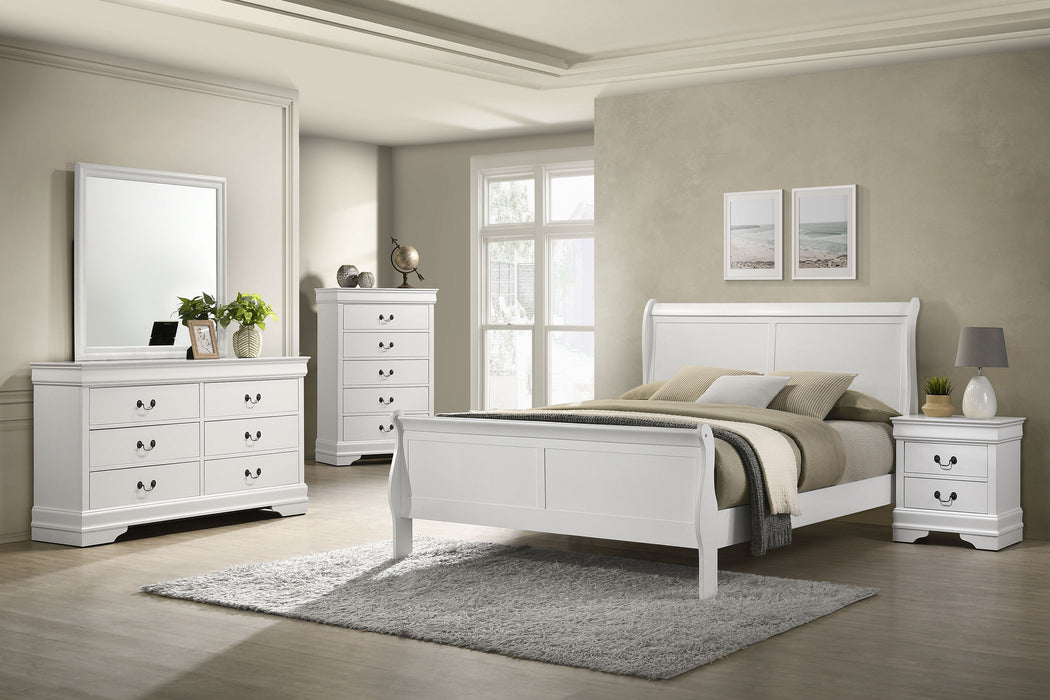 Louis Philippe Panel Bedroom Set with High Headboard