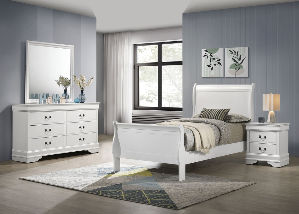 Louis Philippe Panel Bedroom Set with High Headboard