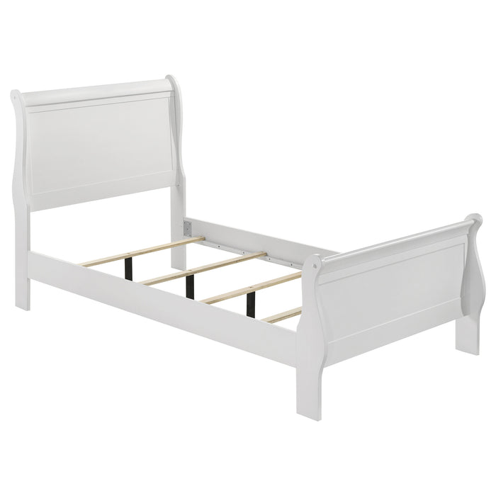 Louis Philippe Eastern King & Queen Panel Sleigh Bed Cappuccino