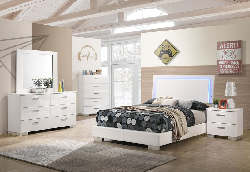 Felicity Panel Bed with LED Lighting - Furniture City (CA)l