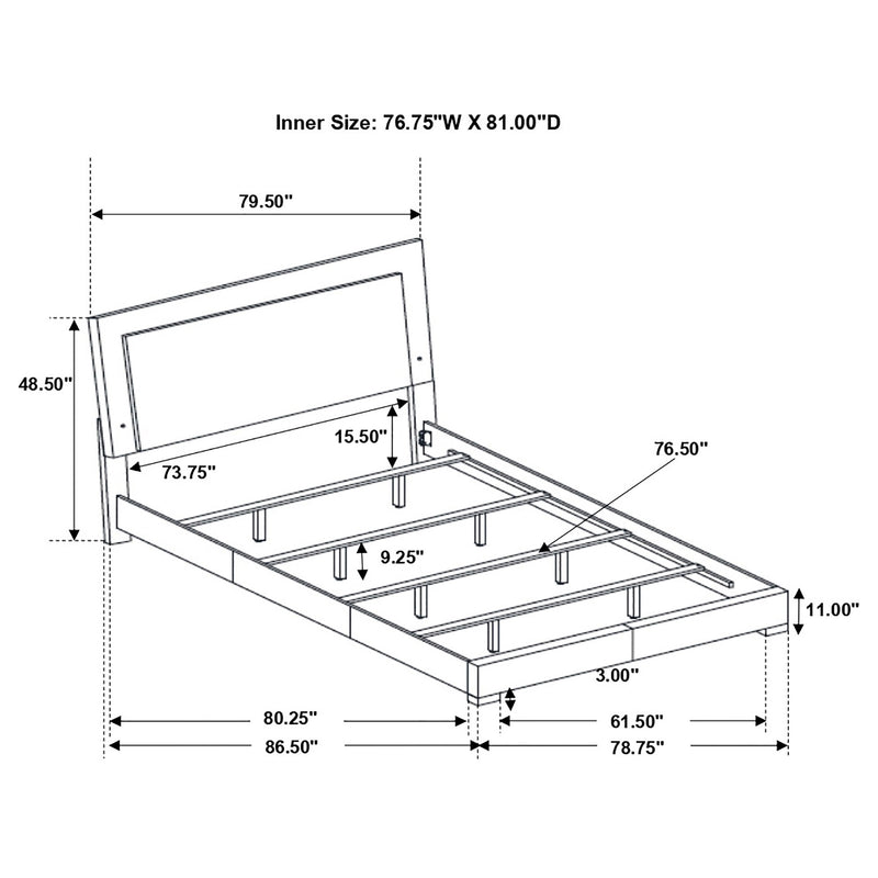 Felicity Panel Bed with LED Lighting - Furniture City (CA)l