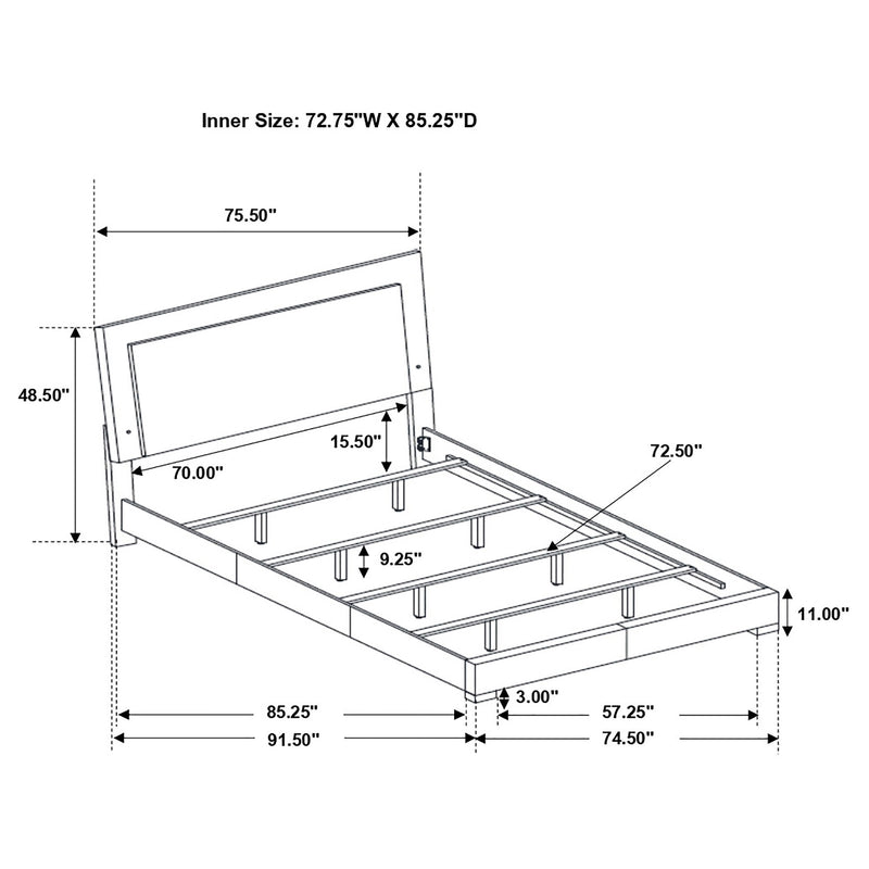 Felicity Panel Bed with LED Lighting - Furniture City (CA)l