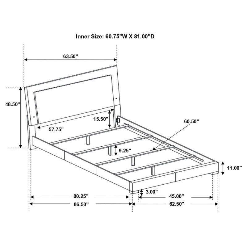 Felicity Panel Bed with LED Lighting - Furniture City (CA)l