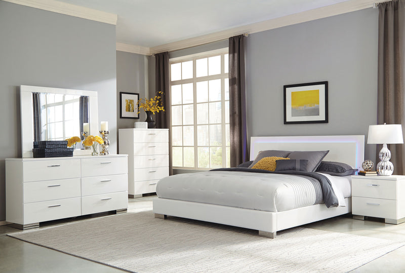 Felicity Panel Bed with LED Lighting - Furniture City (CA)l