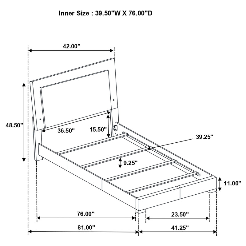 Felicity Panel Bed with LED Lighting - Furniture City (CA)l