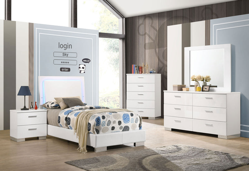 Felicity Panel Bed with LED Lighting - Furniture City (CA)l