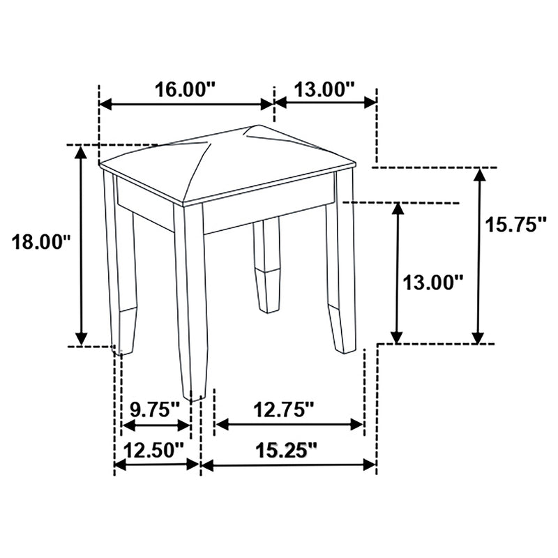 Felicity Makeup Vanity Stool - Furniture City (CA)l