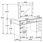 Felicity Makeup Vanity Table with LED Mirror - Furniture City (CA)l