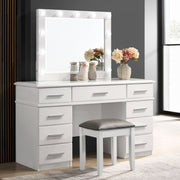 Felicity Makeup Vanity Table with LED Mirror - Furniture City (CA)l