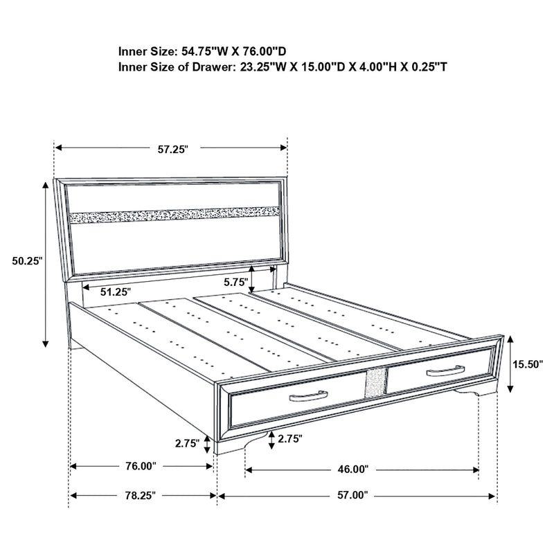 Miranda Panel Platform Storage Bed - Furniture City (CA)l