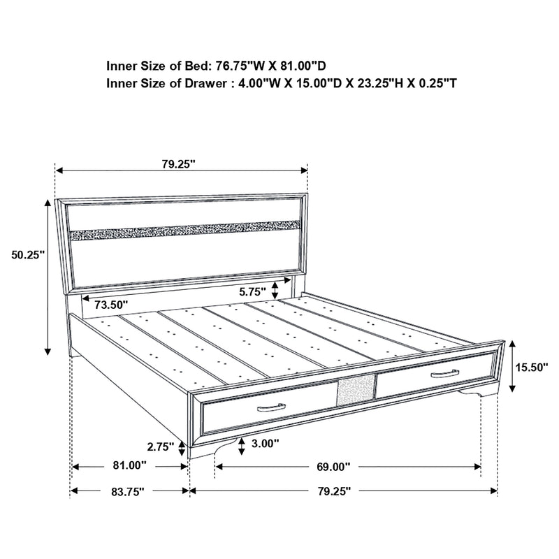 Miranda Panel Platform Storage Bed - Furniture City (CA)l