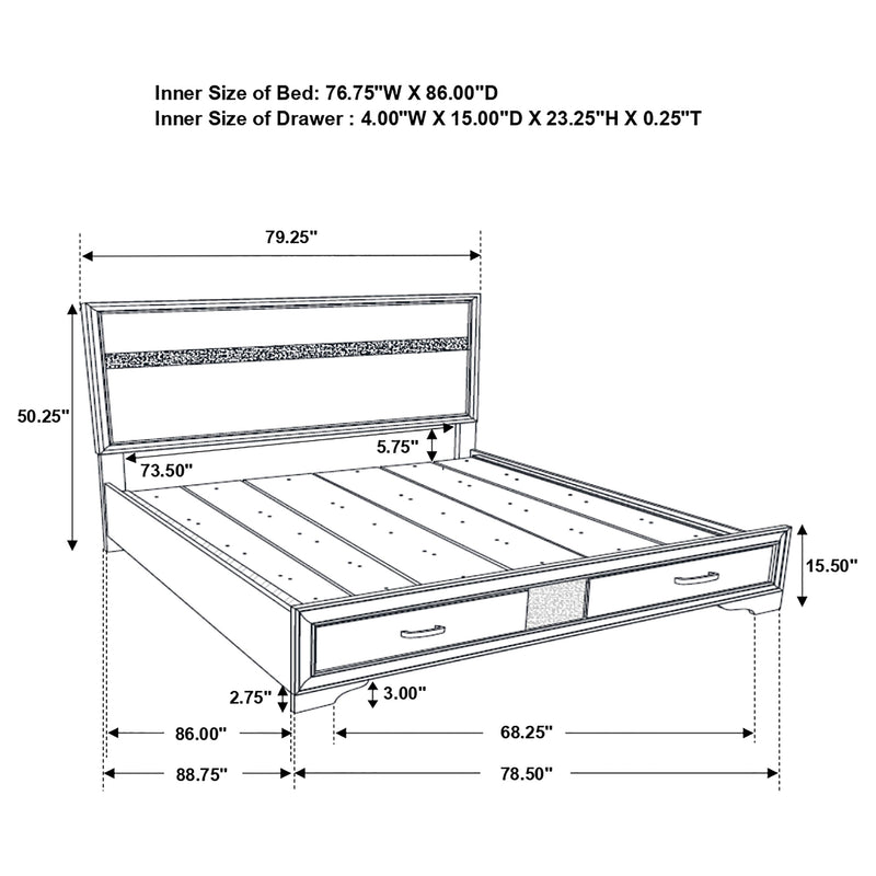 Miranda Panel Platform Storage Bed - Furniture City (CA)l