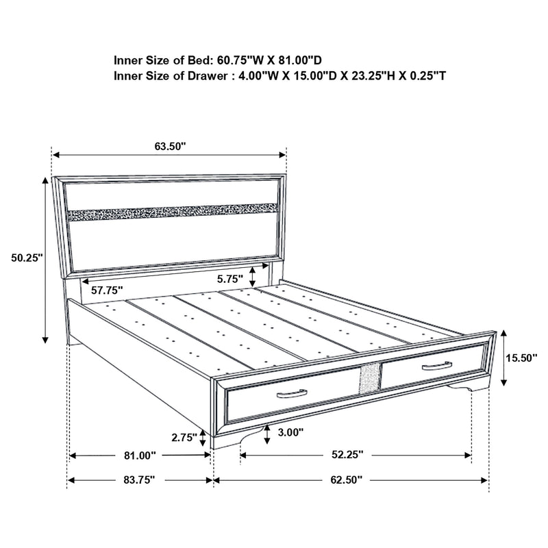 Miranda Panel Platform Storage Bed - Furniture City (CA)l