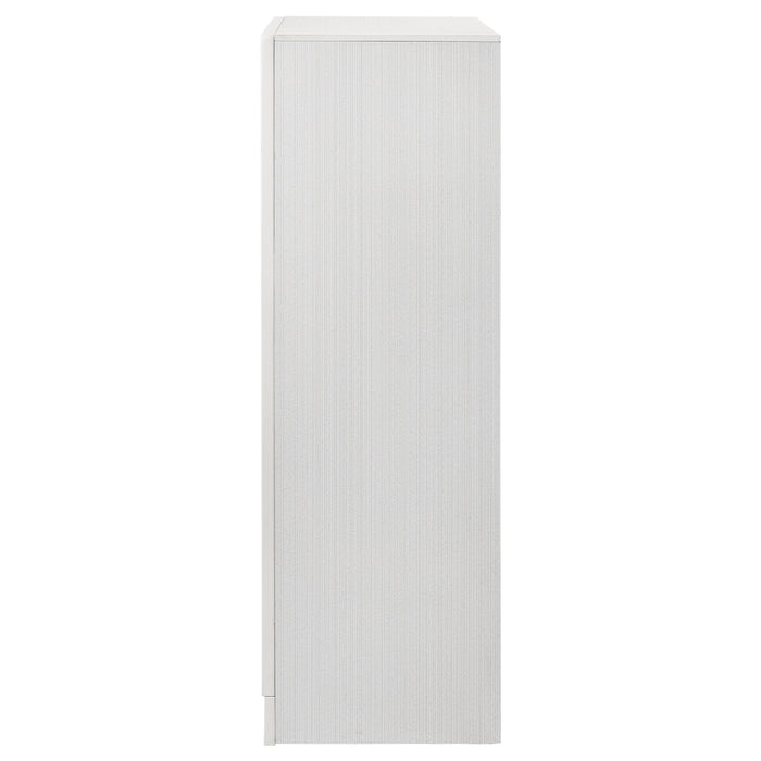 Miranda 5-drawer Chest White and Rhinestone